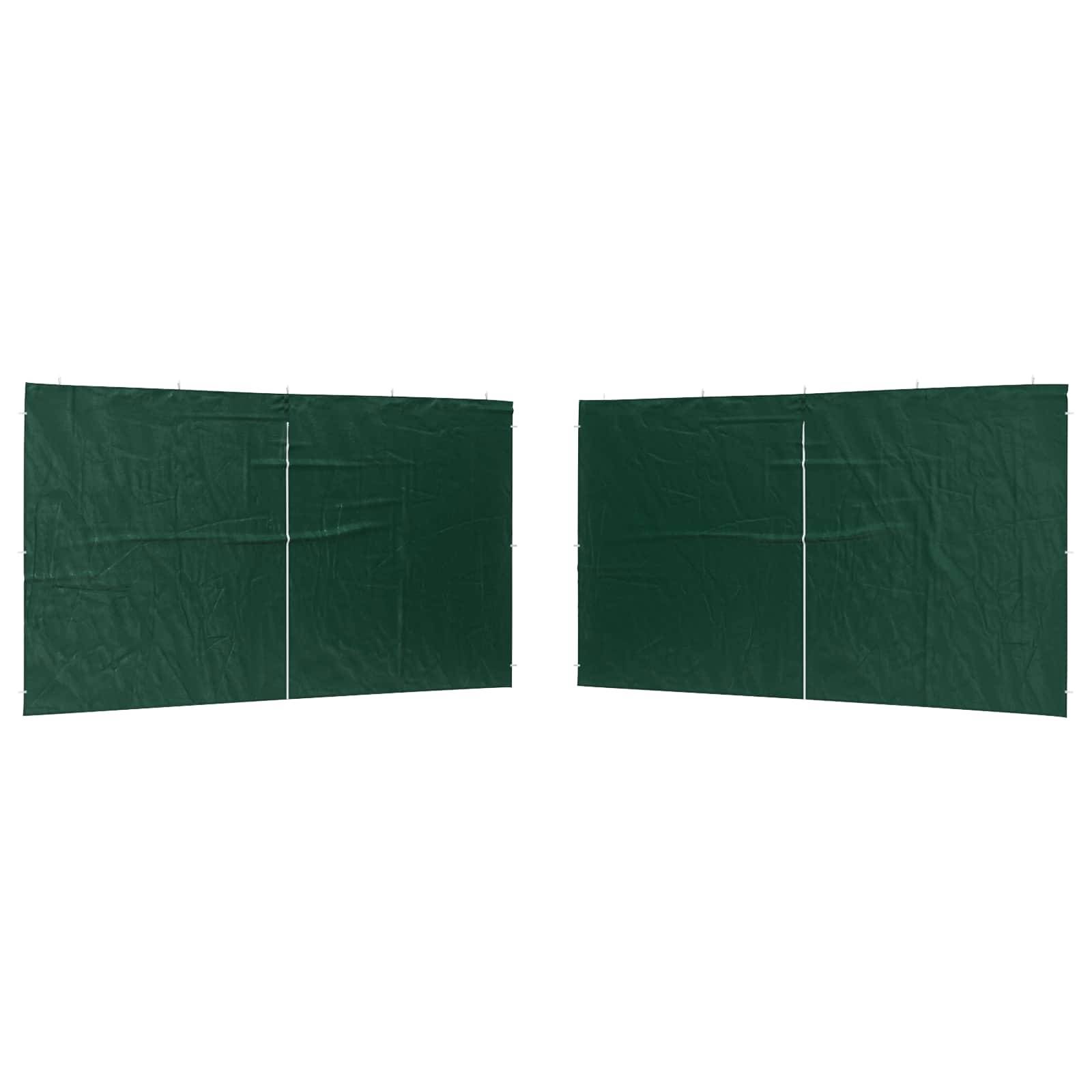 ComfortXL - Lot 2 panneaux latéraux en PE pour tente de réception avec fenêtres 4x1.95m Vert - ComfortXL Outdoor Living - Image 2