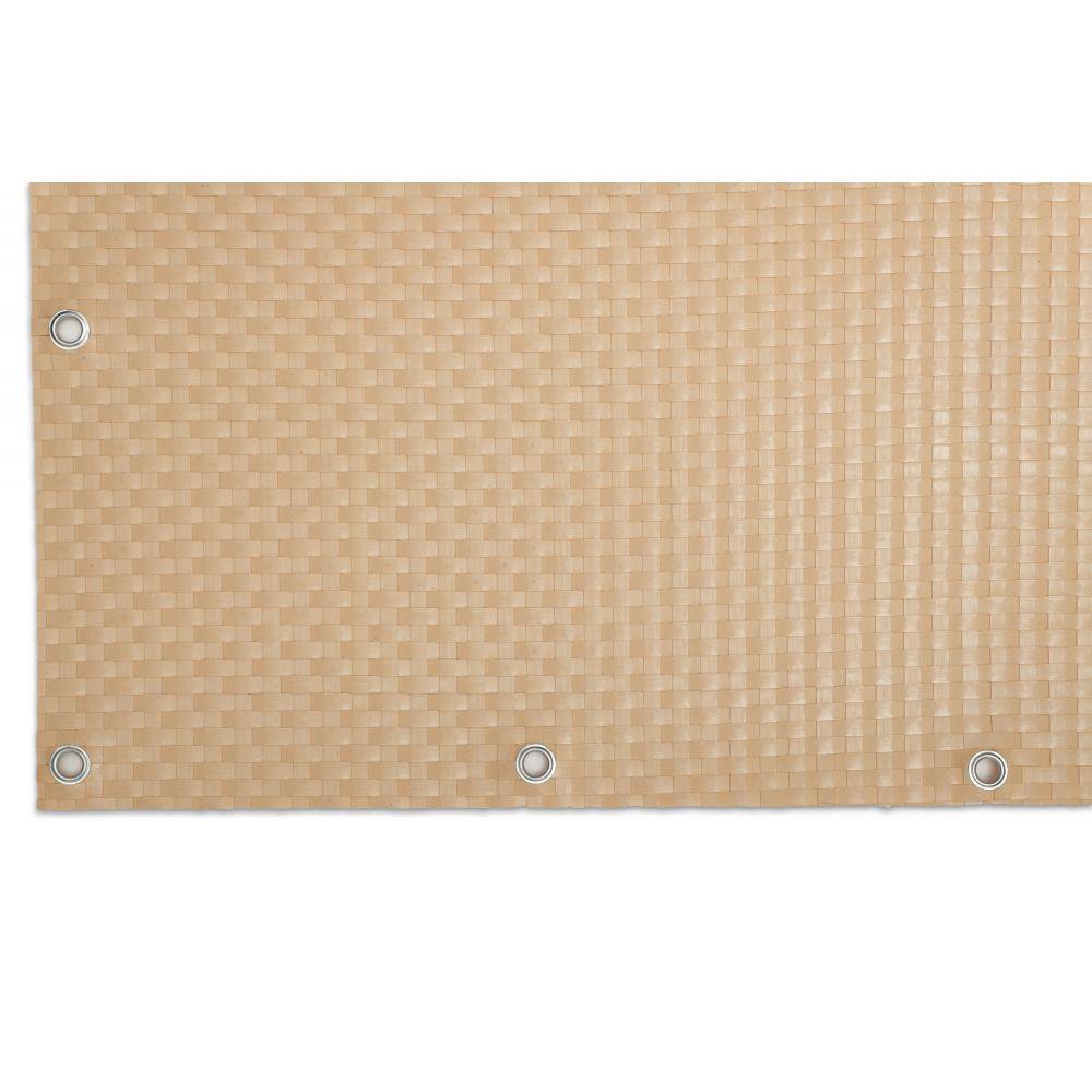 Rattan Art - Brise-vue en résine tressée avec oeillets métalliques coloris beige 0.9 x 3 m - Image 3