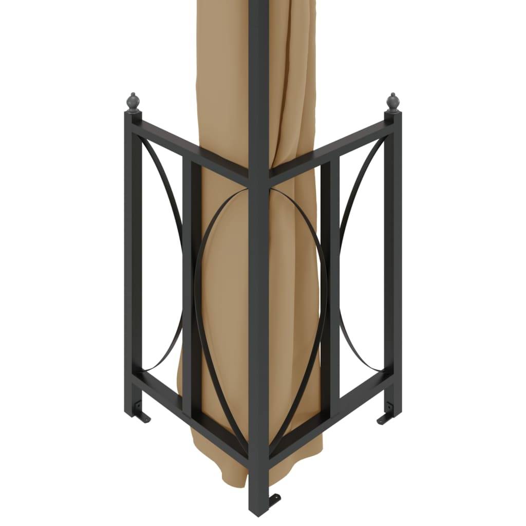 ComfortXL - Grande Tonnelle 4x3m avec Parois Amovibles et Double Toit Taupe - ComfortXL Outdoor Living - Image 5