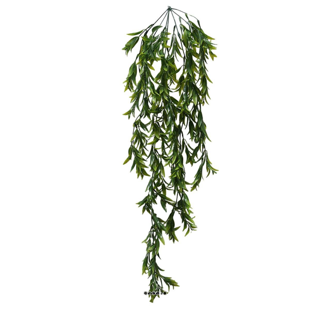 Chute de bambou artificiel L 100 cm en plastique vert - Image 1