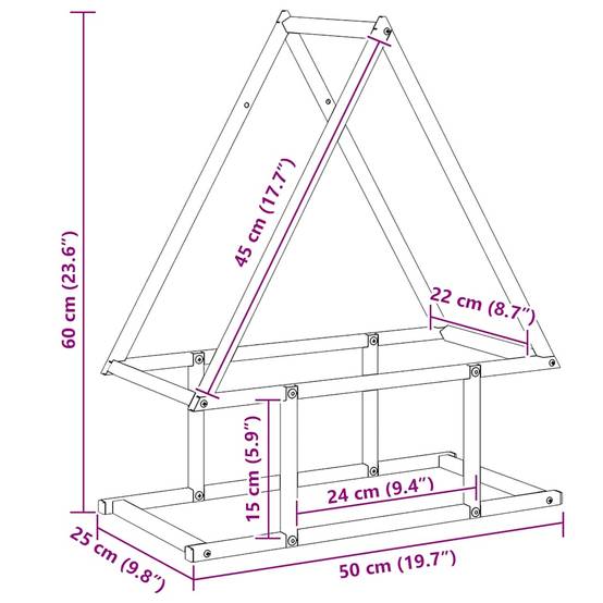Porte-bûches en acier design pour cheminée intérieure Blanc 50x25x60 cm – ComfortXL Outdoor Living - Image 3
