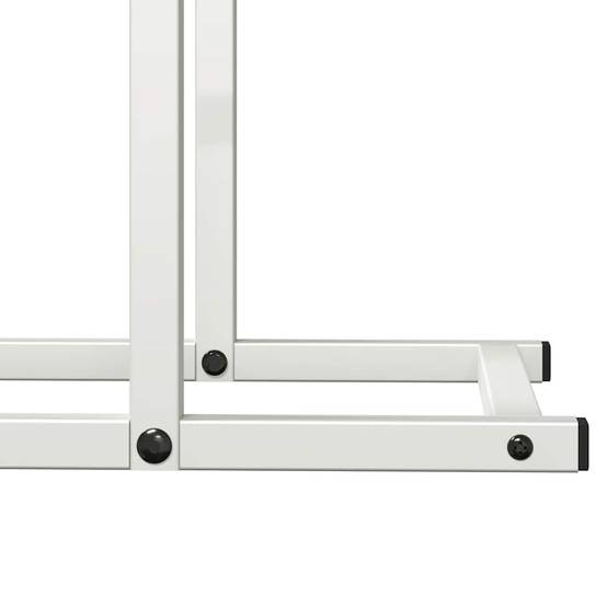 Porte-bûches en acier design pour cheminée intérieure Blanc 50x25x60 cm – ComfortXL Outdoor Living - Image 8