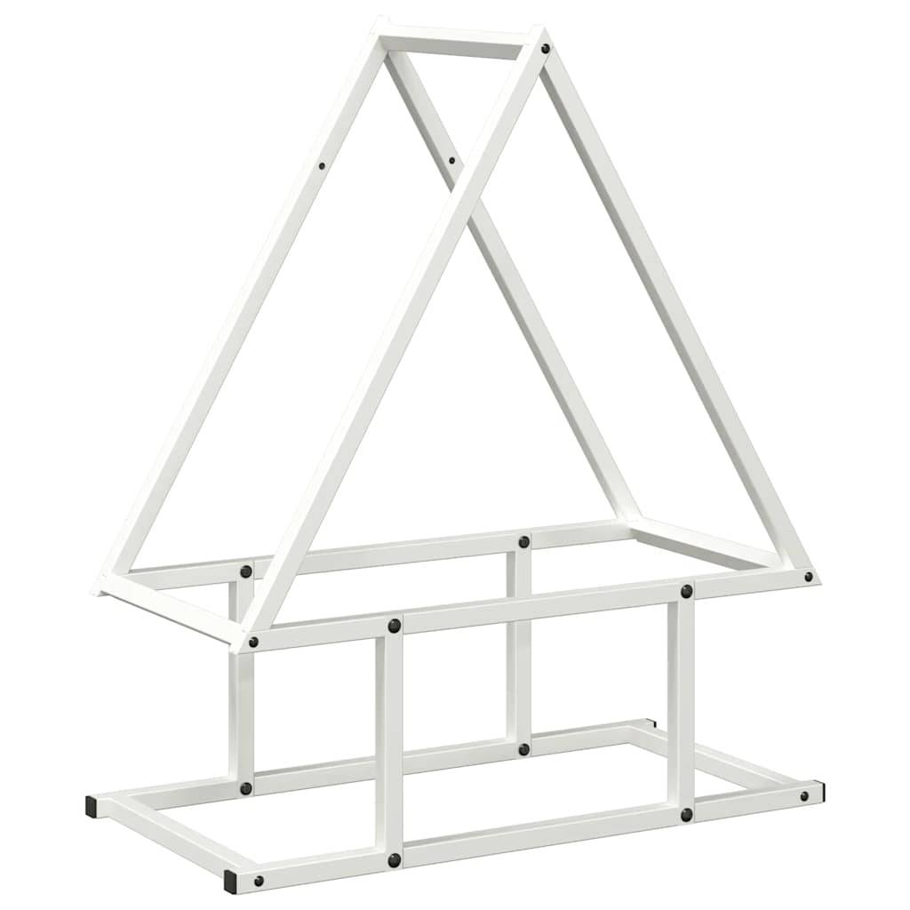 Porte-bûches en acier design pour cheminée intérieure Blanc 50x25x60 cm – ComfortXL Outdoor Living - Image 2