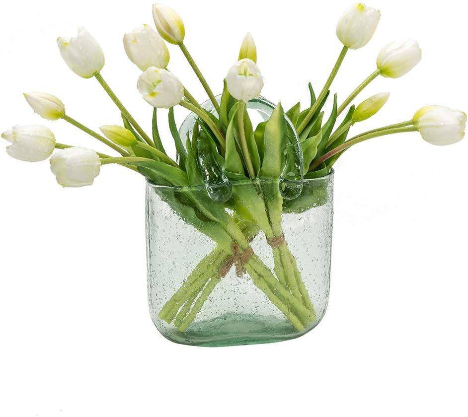 Bouquet de 10 Tulipes Artificielles Blanc - Matière PU Souple et Réaliste - Décoration Élégante - Lytech - Image 3