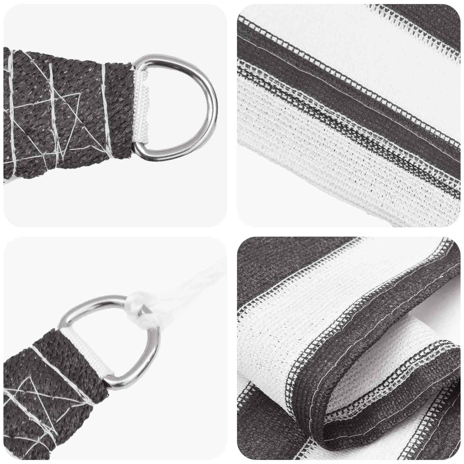 PANGIVO - Voile d'ombrage HDPE anthracite et blanc 500 x 200 cm - PANGIVO - Image 1