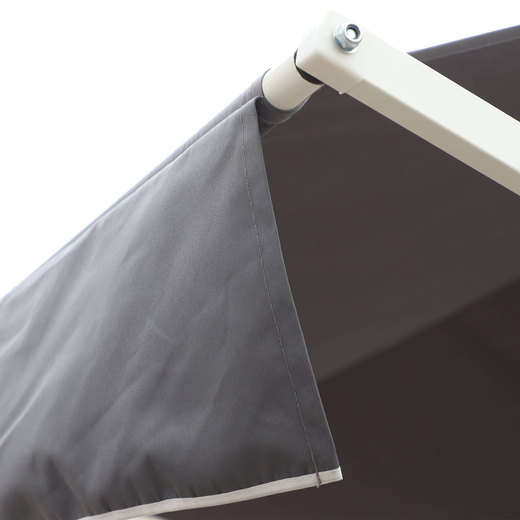 Store Double Pente 4 x 3 m Manuel rétractable Inclinaison réglable métal époxy Blanc Polyester imperméabilisé Anti-UV Gris - Image 10