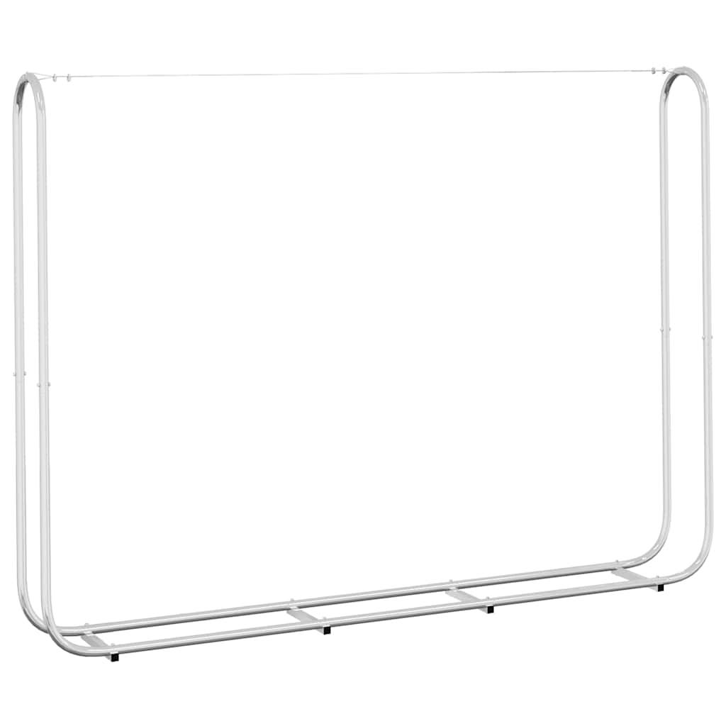 Abri-bûches extérieur acier galvanisé grande capacité pour jardin 200x25x150 cm Argenté - ComfortXL Outdoor Living - Image 2