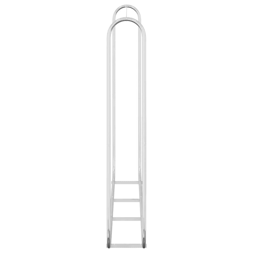 Abri-bûches extérieur acier galvanisé grande capacité pour jardin 200x25x150 cm Argenté - ComfortXL Outdoor Living - Image 5