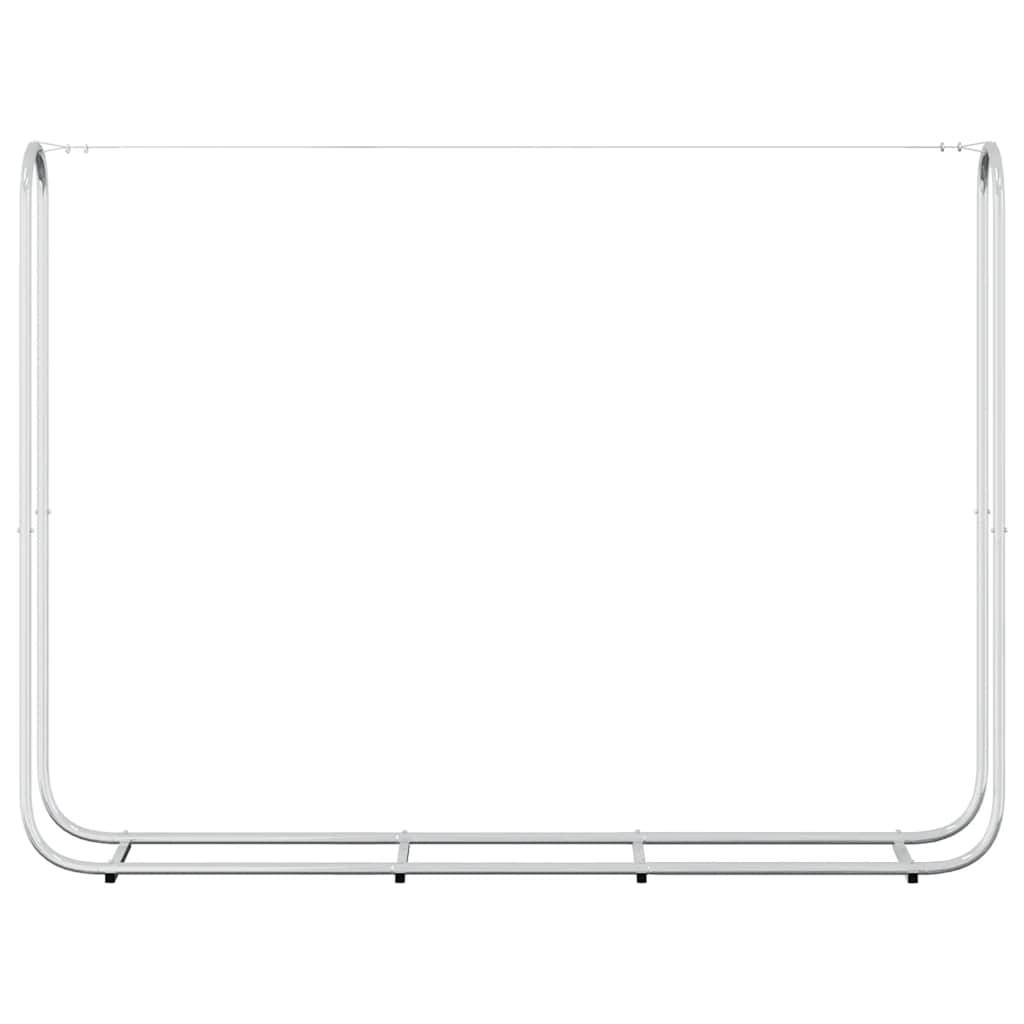 Abri-bûches extérieur acier galvanisé grande capacité pour jardin 200x25x150 cm Argenté - ComfortXL Outdoor Living - Image 4