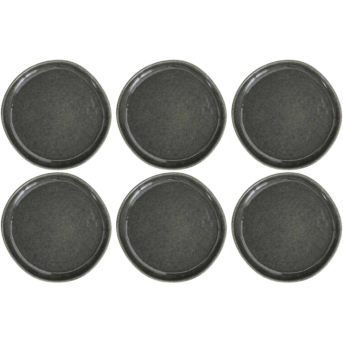 The Home Deco Factory - Assiette en grès vert Black Forest (Lot de 6) Assiette plate - 21 cm - Image 1