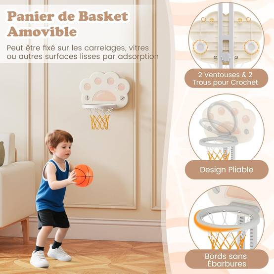 hoopyosms 3 in 1 Children's Basketball Hoop - Adjustable Height with Football Goal and Ring Throw, Mini Basketball Hoop Indoor and Outdoor for Toddlers, Grey hoopyosms 3 in 1 Children's Basketball Hoop - Adjustable Height with Football Goal and Ring Throw, Mini Basketball Hoop Indoor and Outdoor for Toddlers, Grey