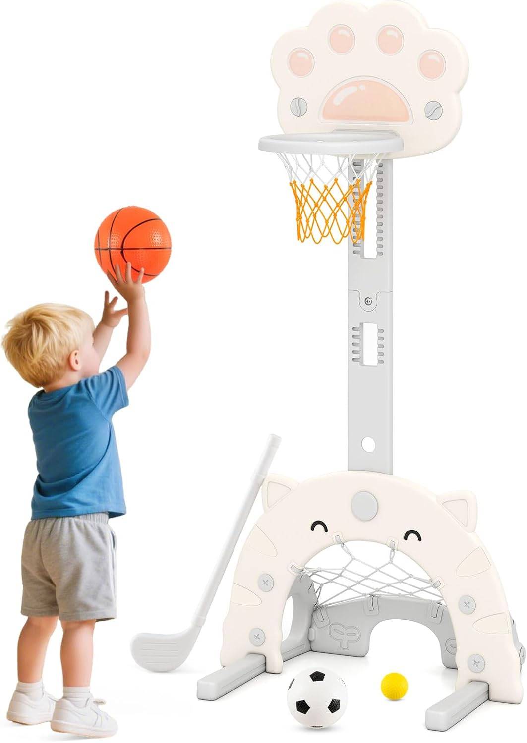 Panier de Basket pour Enfant avec Hauteur Réglable de 155 à 210CM Panier de Basket pour Enfant avec Hauteur Réglable de 155 à 210CM
