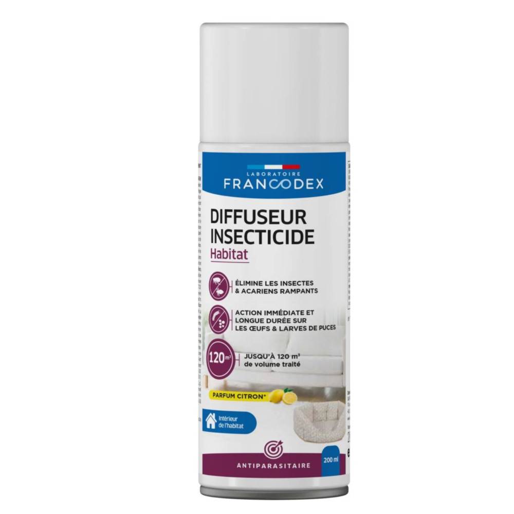 Francodex - Diffuseur Insecticide Habitat parfum citron 200 ml - Image 1