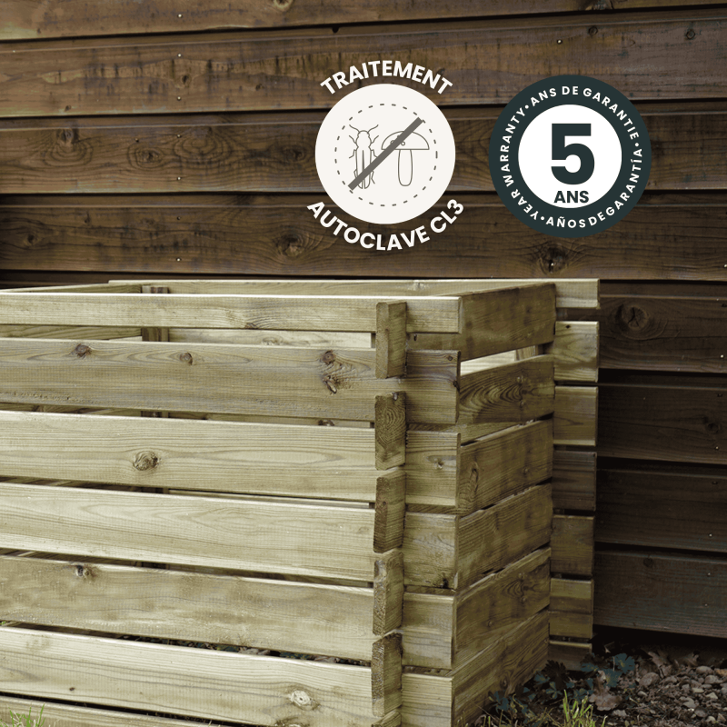 Jardipolys - Composteur CARDON 80x80xH60 - 250L Jardipolys - Image 4