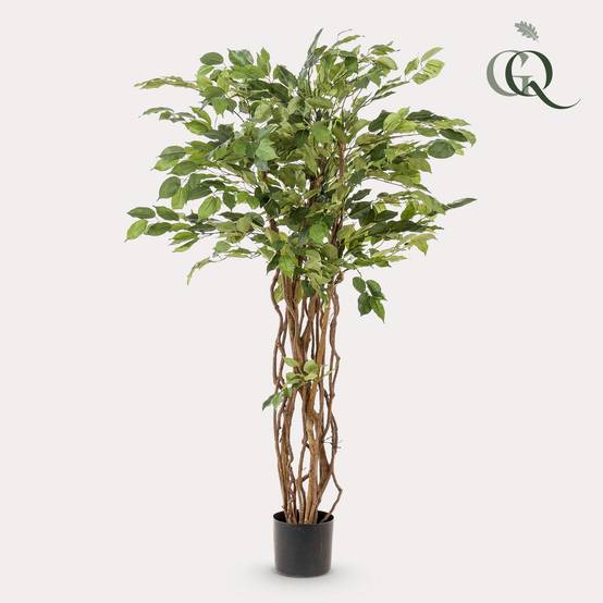 Plante Artificielle Ficus Liana Tronc Bois Décoration Salon 140cm - ComfortXL Green Living - Image 1