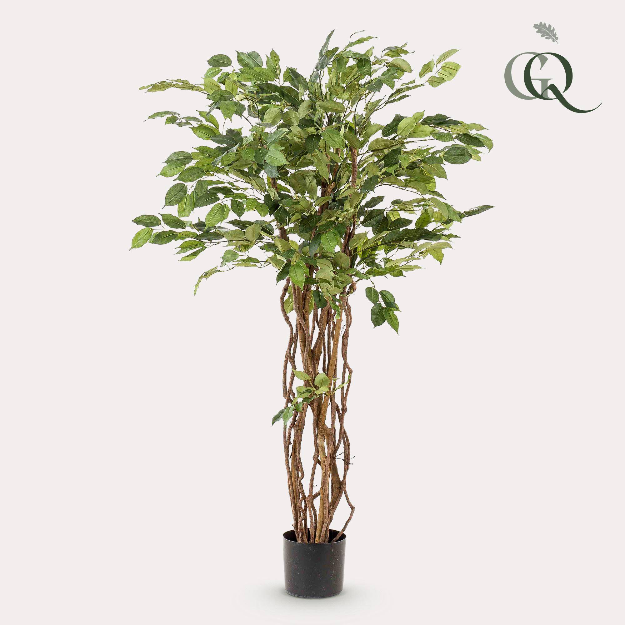 Plante Artificielle Ficus Liana Tronc Bois Décoration Salon 140cm - ComfortXL Green Living - Image 1