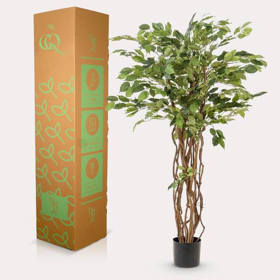 Plante Artificielle Ficus Liana Tronc Bois Décoration Salon 140cm - ComfortXL Green Living - Image 5