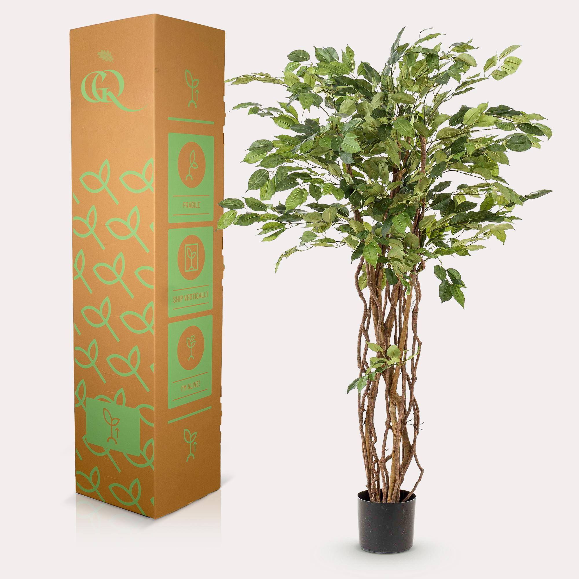 Plante Artificielle Ficus Liana Tronc Bois Décoration Salon 140cm - ComfortXL Green Living - Image 5