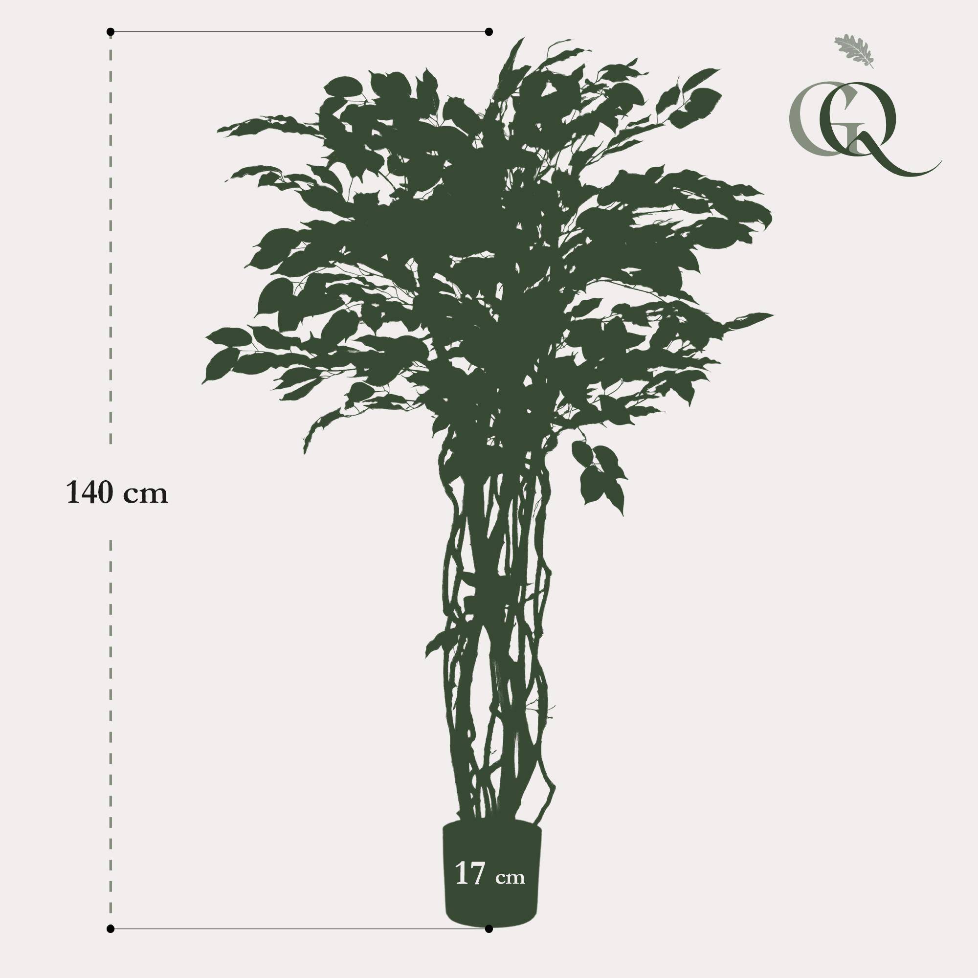 Plante Artificielle Ficus Liana Tronc Bois Décoration Salon 140cm - ComfortXL Green Living - Image 4