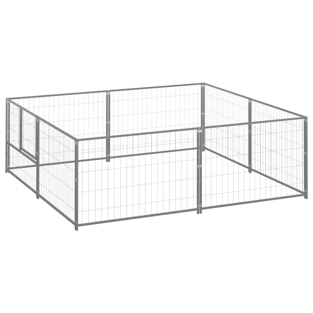 Vidaxl - Chenil Argenté 4 m² Acier vidaXL 3082118 - Image 2