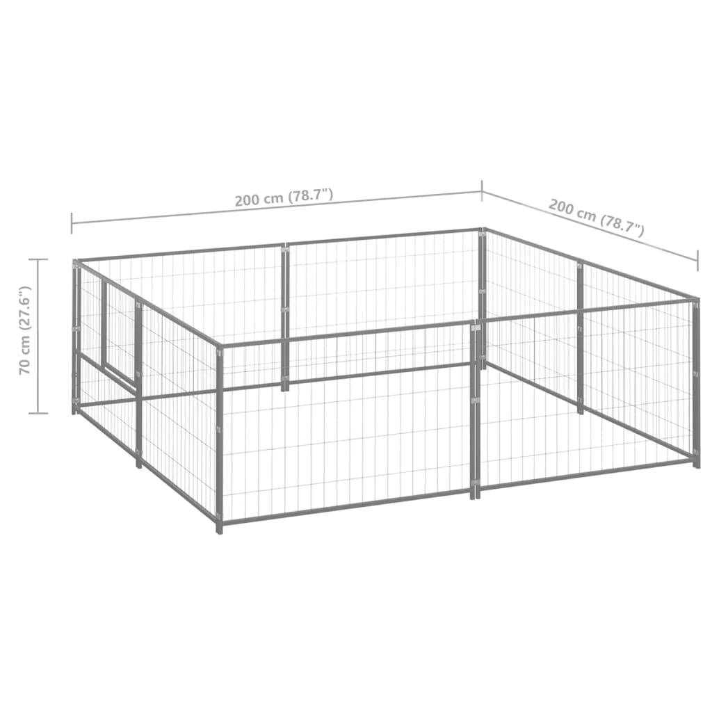 Vidaxl - Chenil Argenté 4 m² Acier vidaXL 3082118 - Image 3
