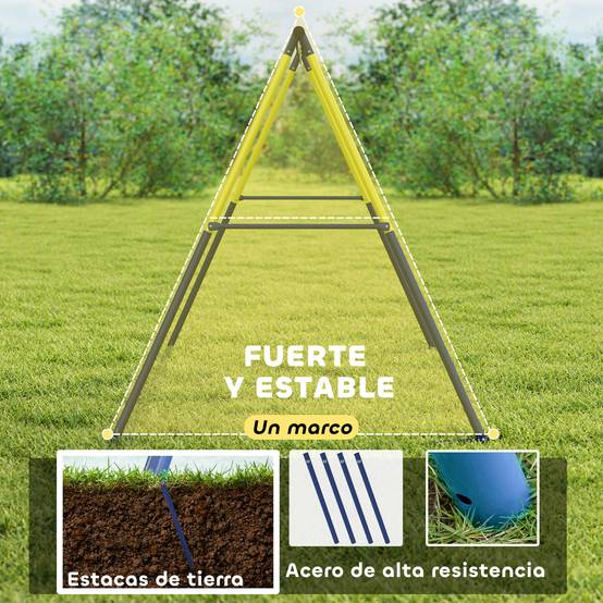 Cadre de balançoire bleu métallique pour 2 sièges charge 150kg compatible siège gigogne - Image 6