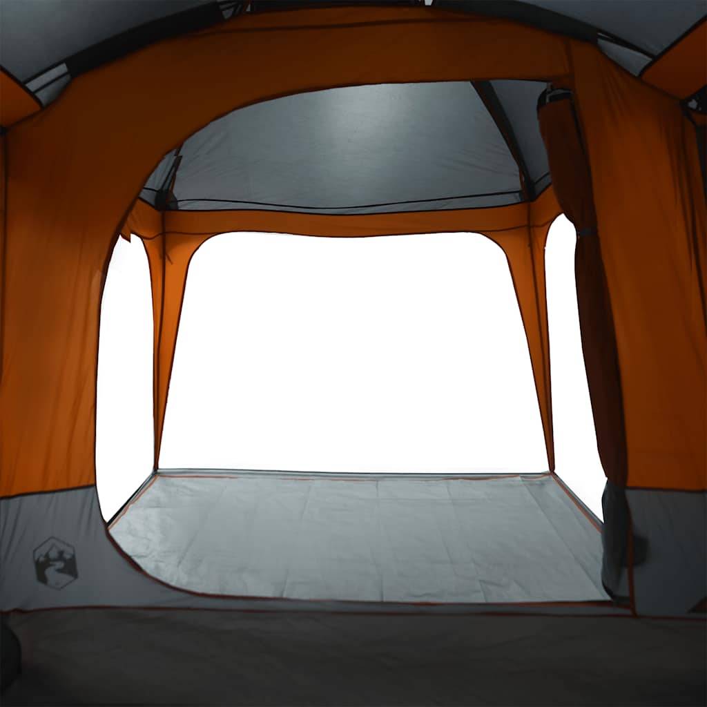 Grande Tente Familiale 9 Personnes Dôme Polyester Imperméable 3 Chambres pour Groupe Gris et Orange – ComfortXL Outdoor Living - Image 10