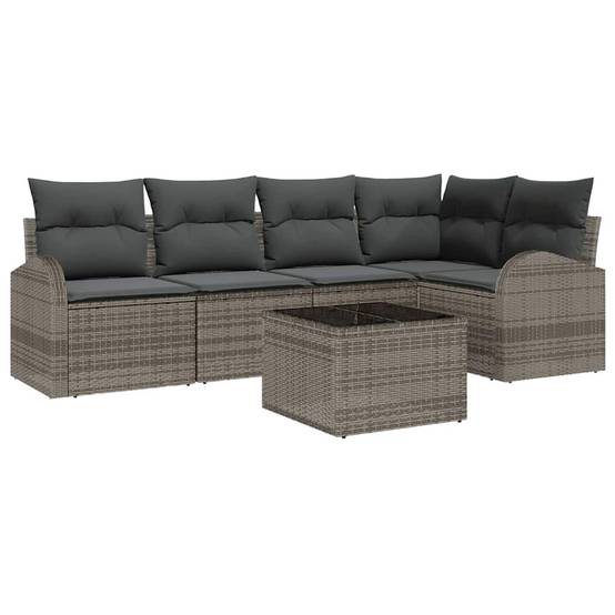 ComfortXL - Petit Salon de Jardin Polyrotin Modulable 5 Places 6 Pièces pour Balcon Terrasse Gris – ComfortXL Outdoor Living - Image 2