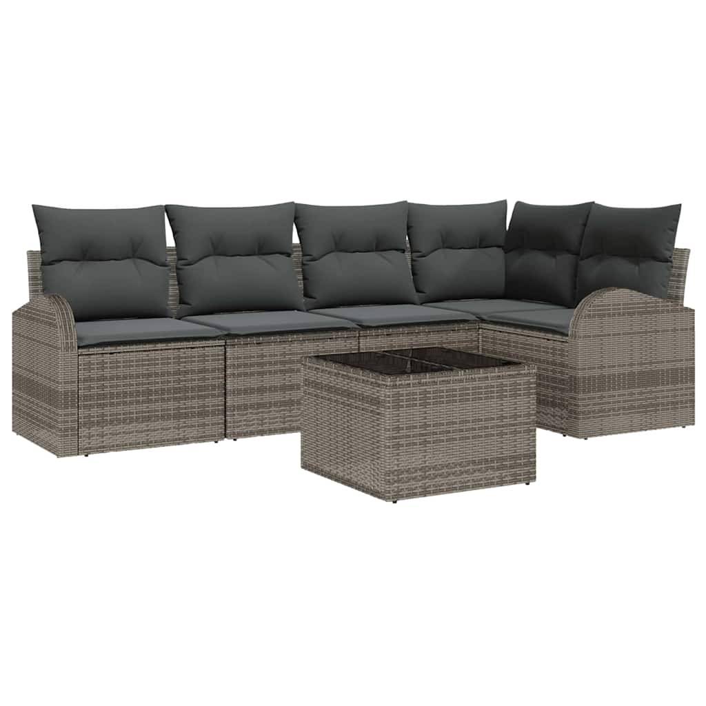 ComfortXL - Petit Salon de Jardin Polyrotin Modulable 5 Places 6 Pièces pour Balcon Terrasse Gris – ComfortXL Outdoor Living - Image 2