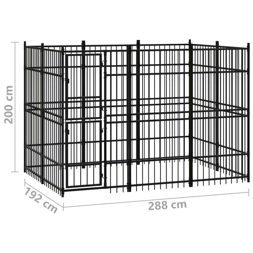 Vidaxl - Chenil d'extérieur pour chiens Acier 5,53 m² vidaXL 3097957 - Image 8