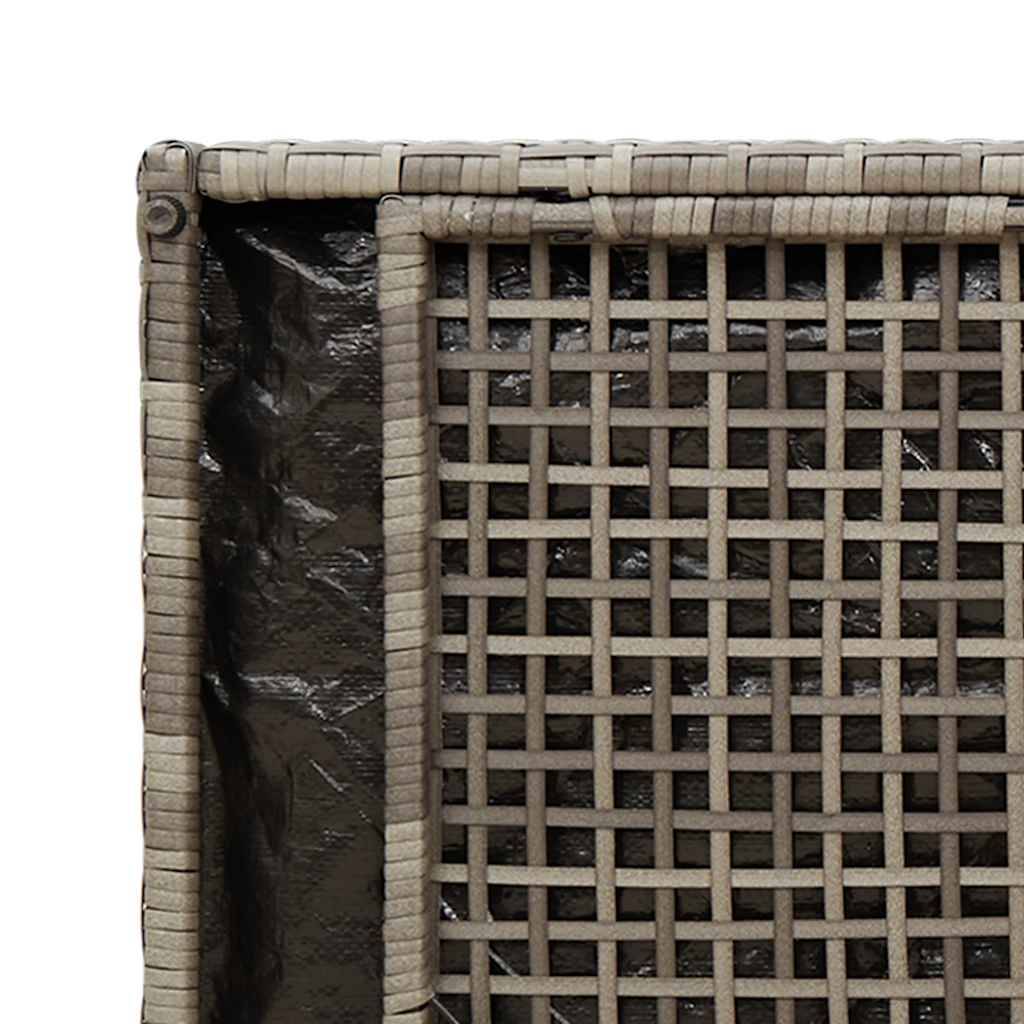 Banc Coffre de Jardin Résine Tressée Assise avec Rangement et Coussin pour Terrasse 100 cm Gris Bleu Marine – ComfortXL Outdoor Living - Image 10