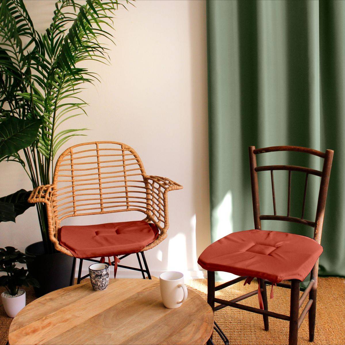 Enjoy Home - Galette de Chaise Uni "Basic" 40x40cm Terracotta - Image 2