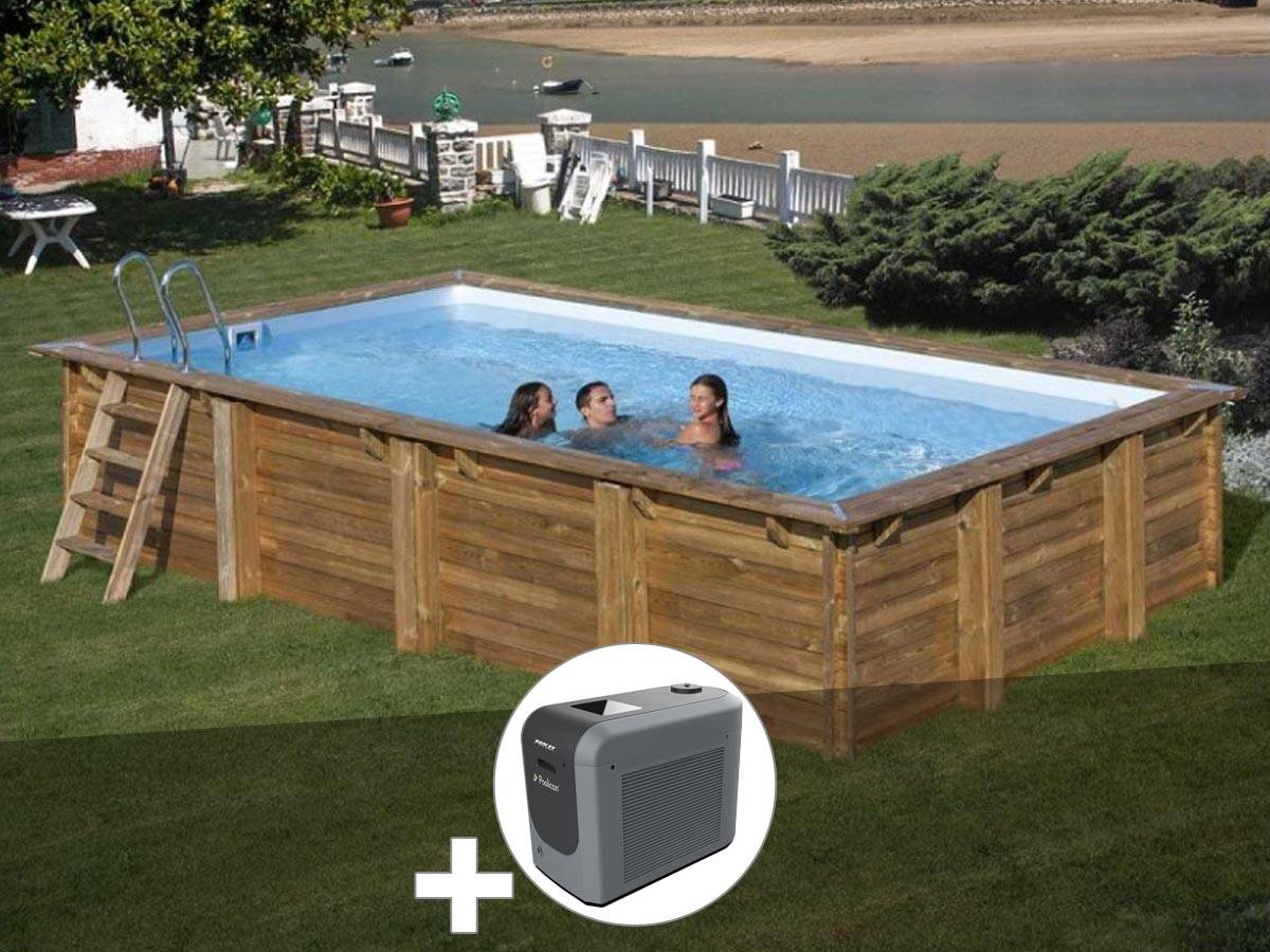 Gré - Kit piscine bois Gré Evora 6,20 x 4,20 x 1,33 m + Poolican