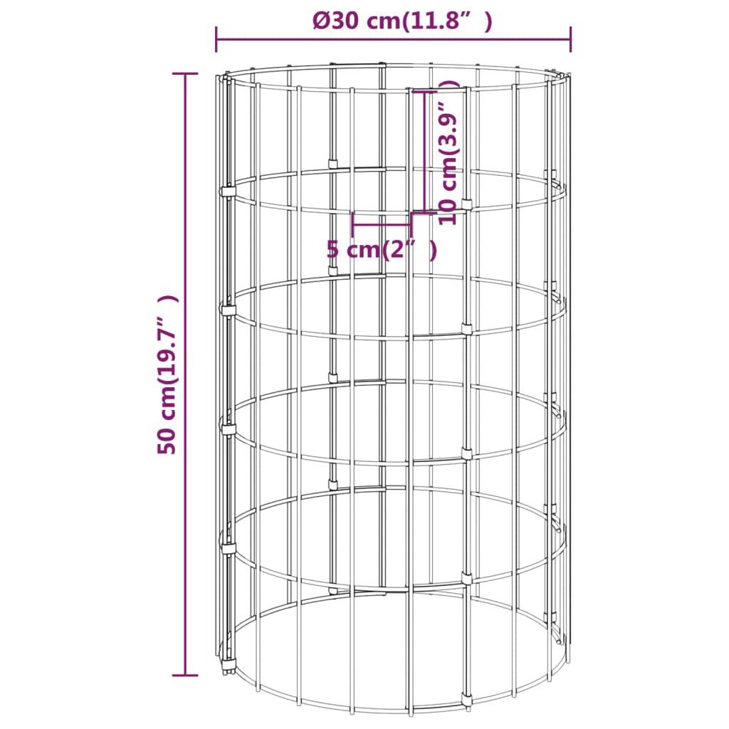 Vidaxl - Lits surélevés à gabion circulaires 4 pcs Ø30x50/100/150/200 cm vidaXL 152023 - Image 3