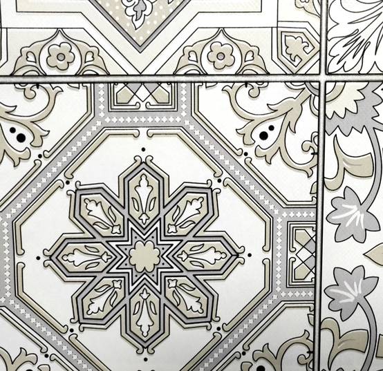 Nappe Composition PVC Base Polyester Anti-taches Mosaïque Gris Taille 100X140 CM - Image 2