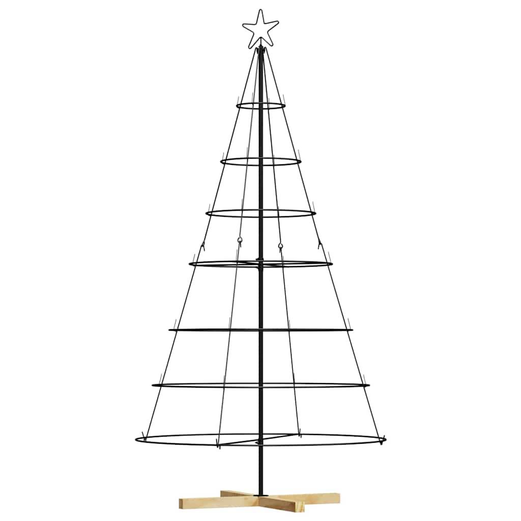 Grand sapin de Noël conique en acier support bois design Noir 180 cm – ComfortXL Outdoor Living - Image 2