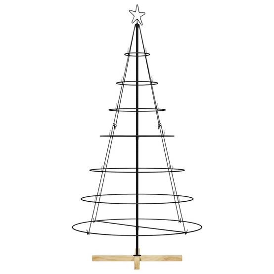 Grand sapin de Noël conique en acier support bois design Noir 180 cm – ComfortXL Outdoor Living - Image 6
