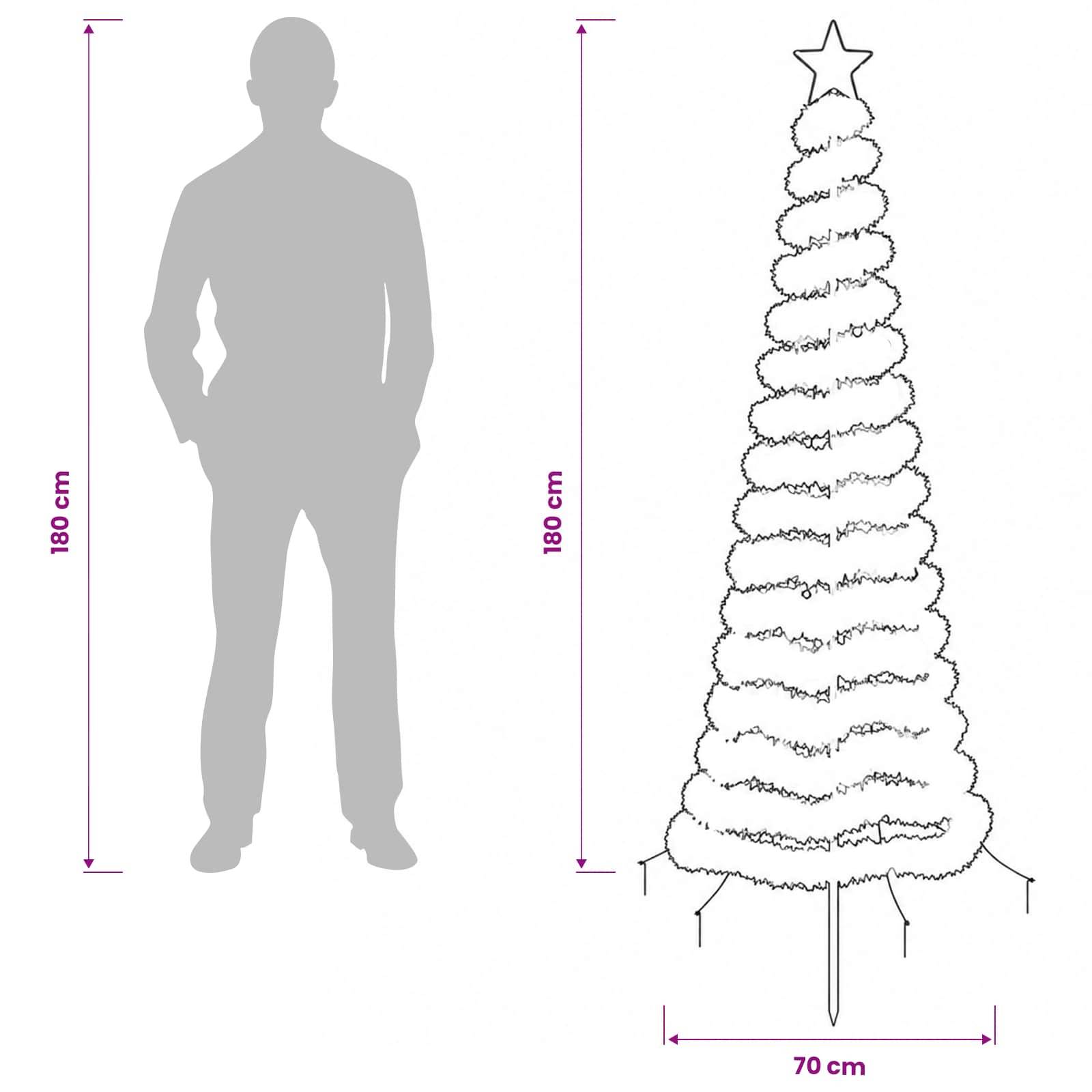 Vidaxl - Sapin de Noël en guirlande LED avec piquet EKENAS 180 cm vidaXL 42056545 - Image 3