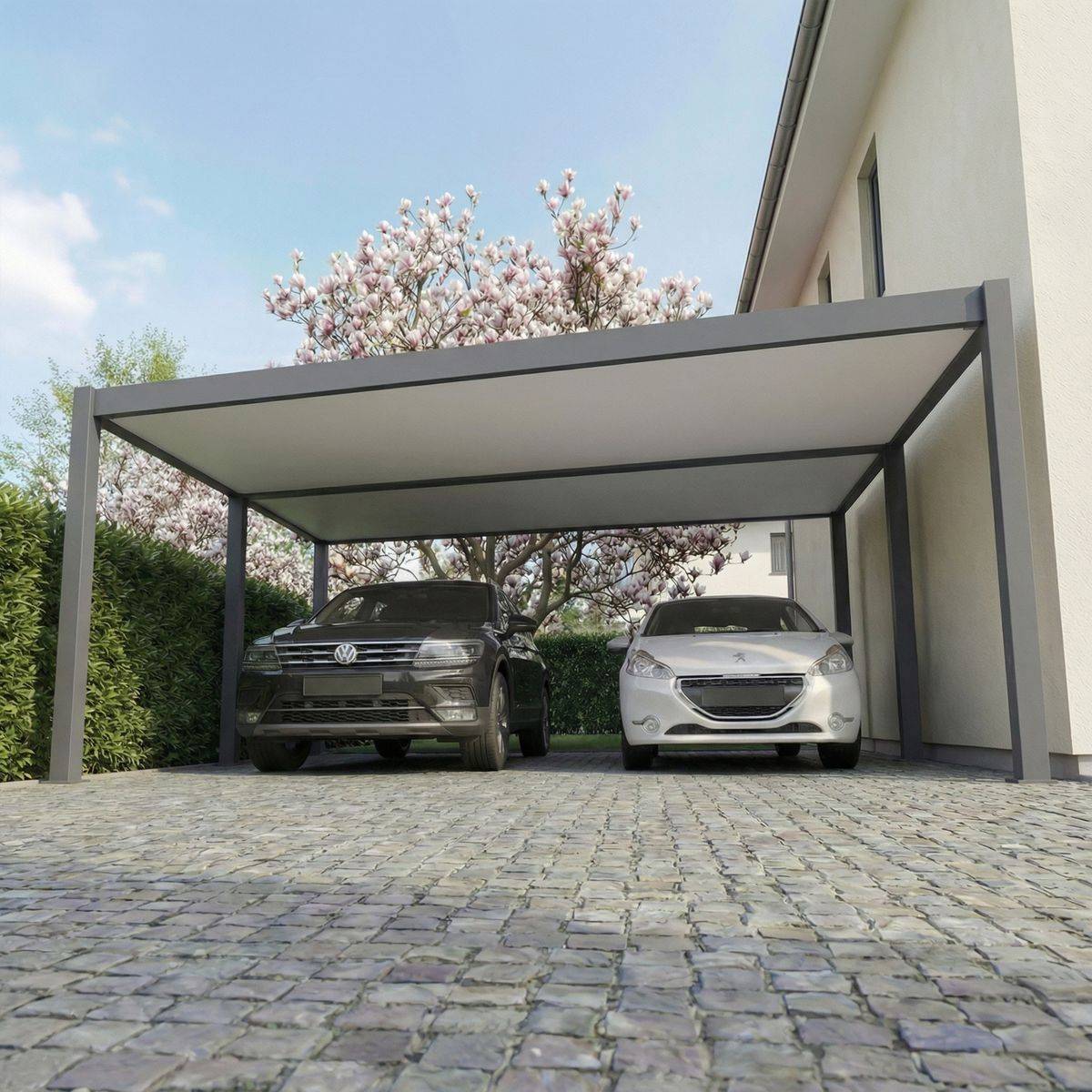 Direct Abris - Carport Aluminium 570 x 645 cm WESTON - 37 m2 - Hauteur : 255 - 2 Voitures - Abri Voiture Autoportant - Gouttière incluse - Image 3