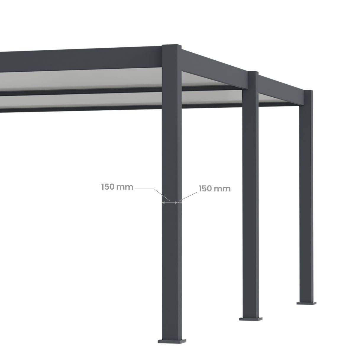 Direct Abris - Carport Aluminium 570 x 645 cm WESTON - 37 m2 - Hauteur : 255 - 2 Voitures - Abri Voiture Autoportant - Gouttière incluse - Image 10