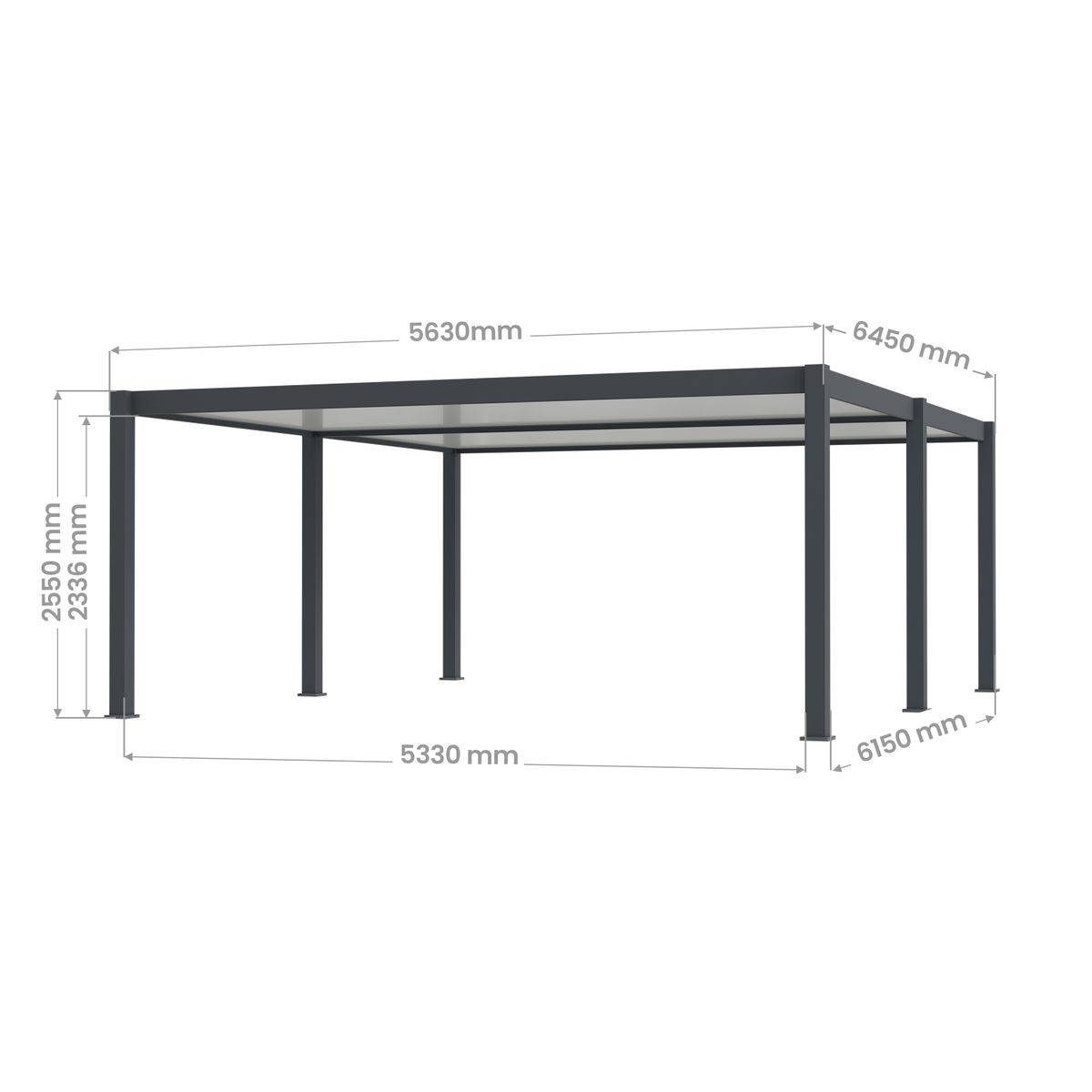 Direct Abris - Carport Aluminium 570 x 645 cm WESTON - 37 m2 - Hauteur : 255 - 2 Voitures - Abri Voiture Autoportant - Gouttière incluse - Image 8