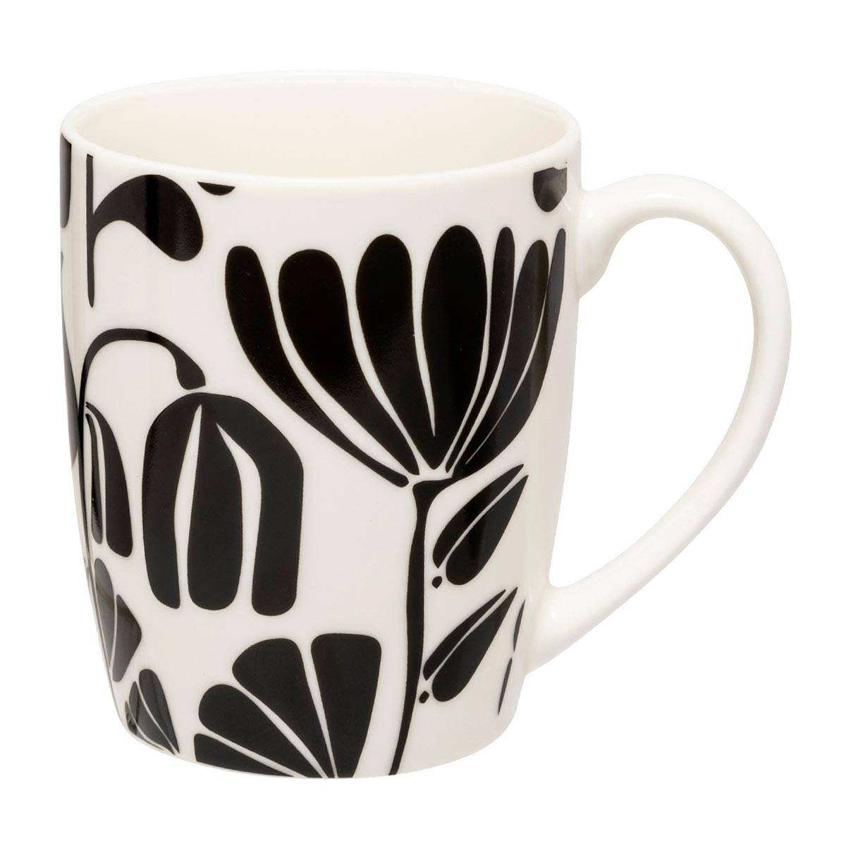 Lot de 6 Mugs "Twisted Lime" 37cl Noir & Blanc - Image 2