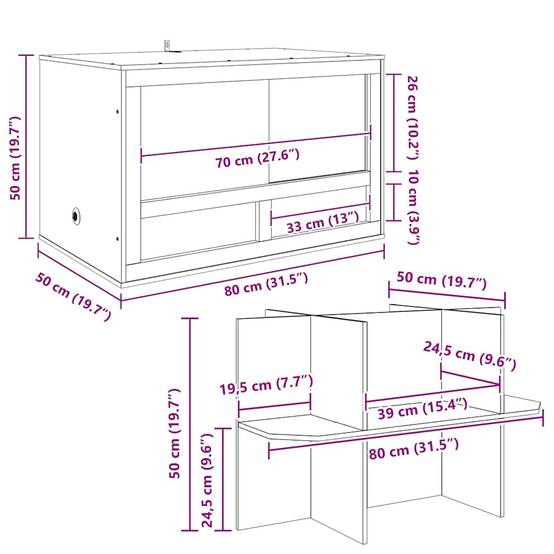 Vidaxl - Terrarium Marron 80 x 50 x 100 cm OSB vidaXL 3397885 - Image 3