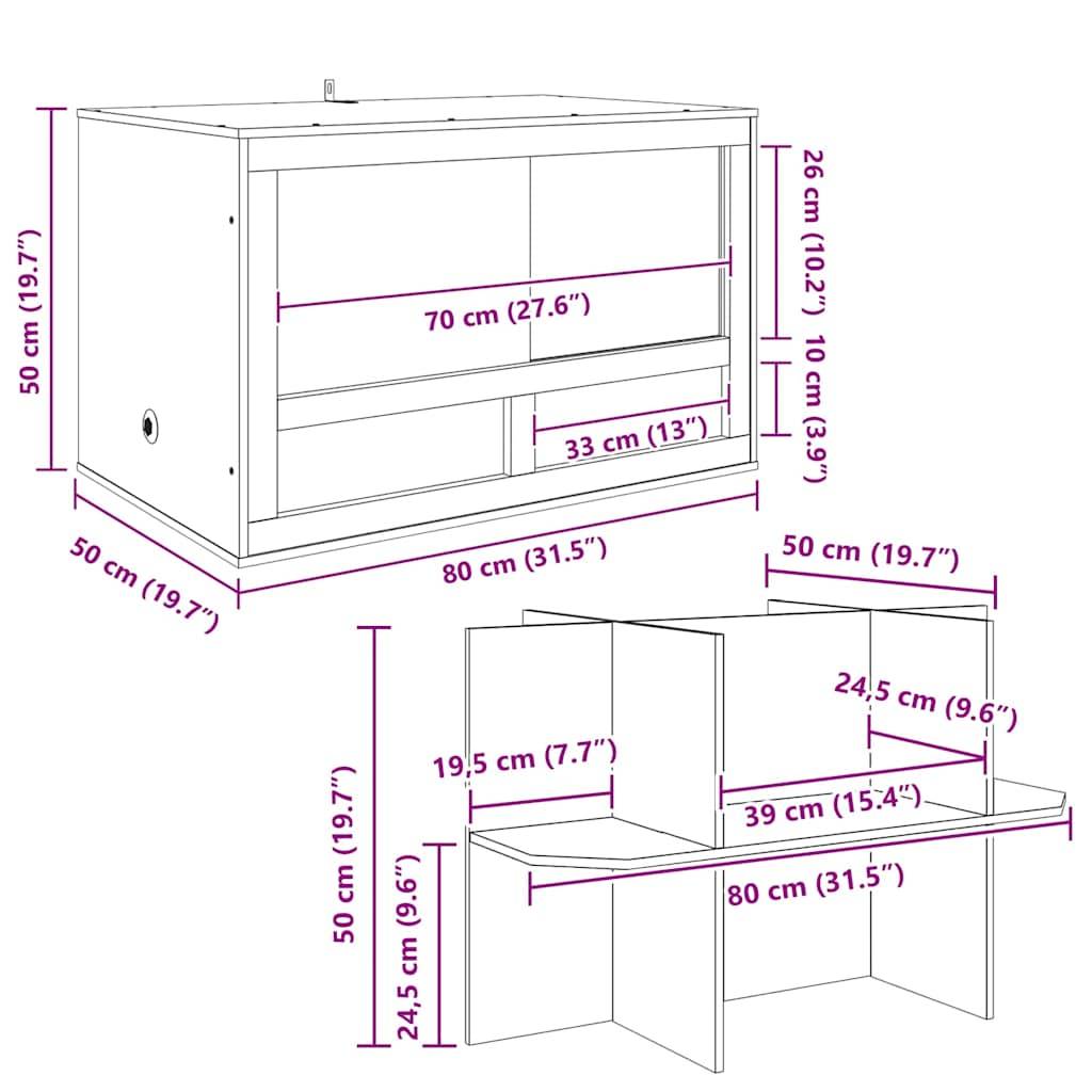 Vidaxl - Terrarium Marron 80 x 50 x 100 cm OSB vidaXL 3397885 - Image 3