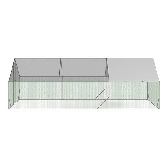Enclos poulailler 18 m² – 6×3×2 m acier galvanisé, toit étanche & porte loquet – ID Market - Image 4