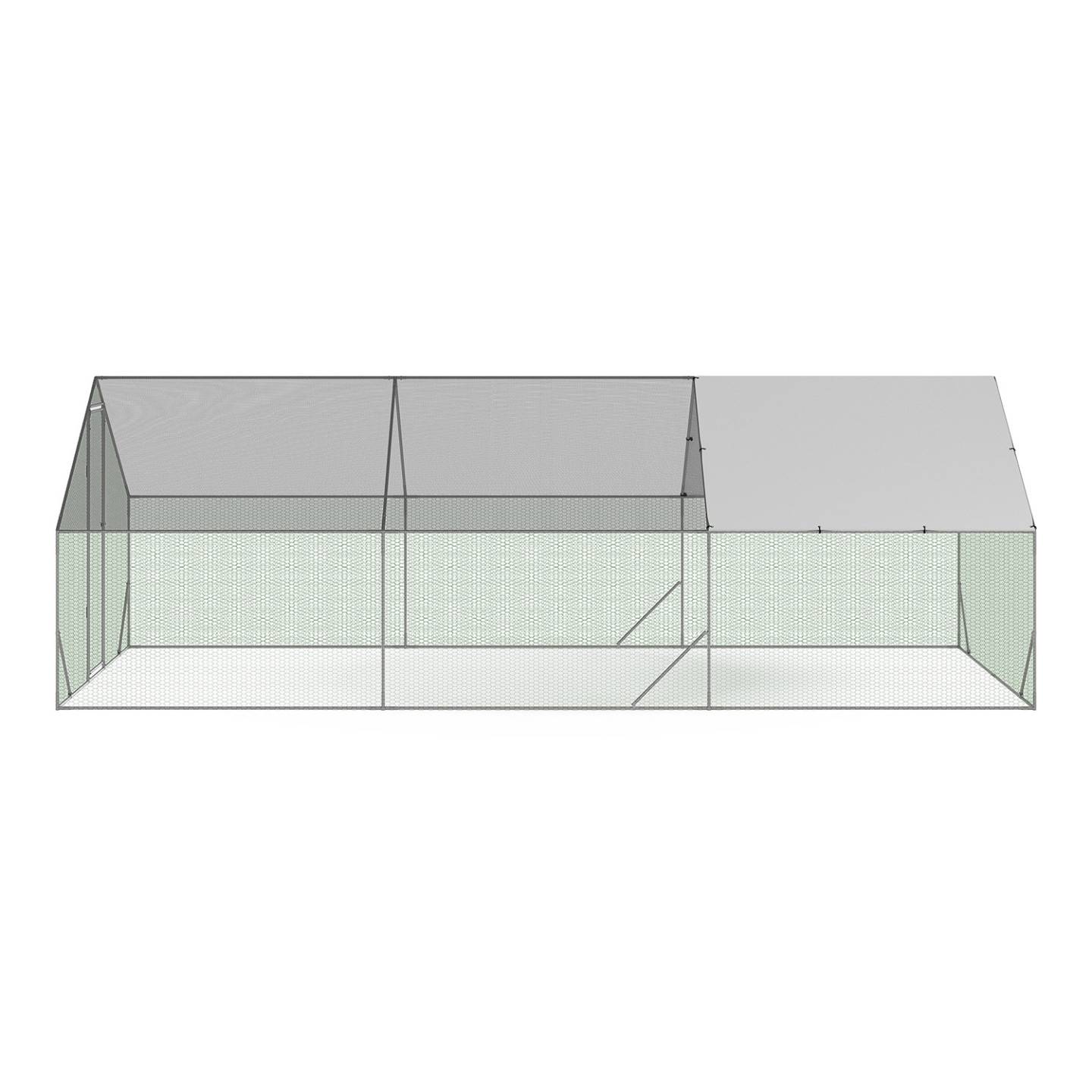 Enclos poulailler 18 m² – 6×3×2 m acier galvanisé, toit étanche & porte loquet – ID Market - Image 4