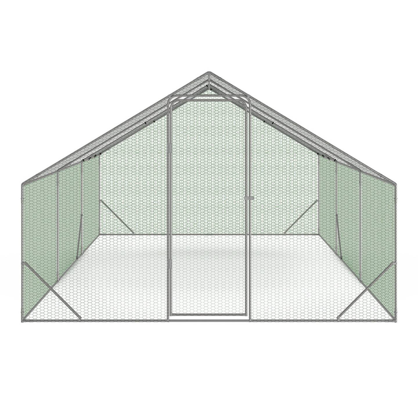 Enclos poulailler 18 m² – 6×3×2 m acier galvanisé, toit étanche & porte loquet – ID Market - Image 3