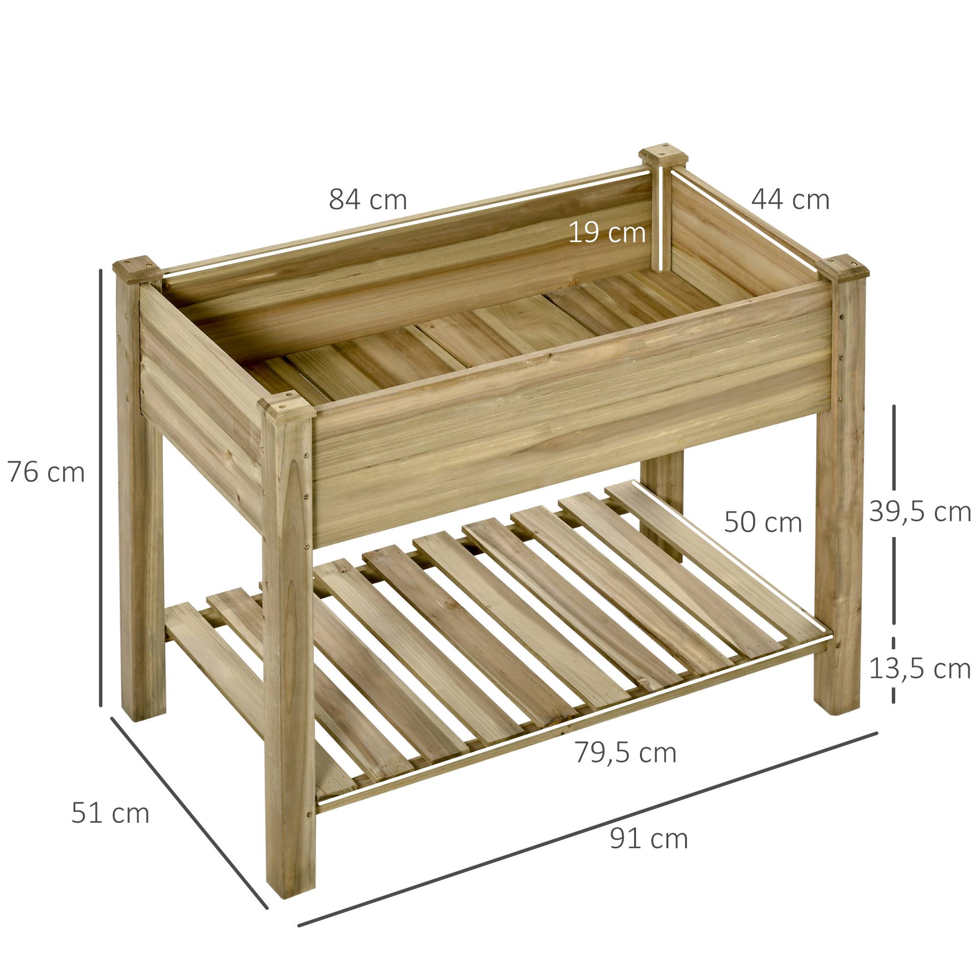 Table de culture potager surélevée bois sapin autoclave balcon 91cm vert - ComfortXL Outdoor Living - Image 5