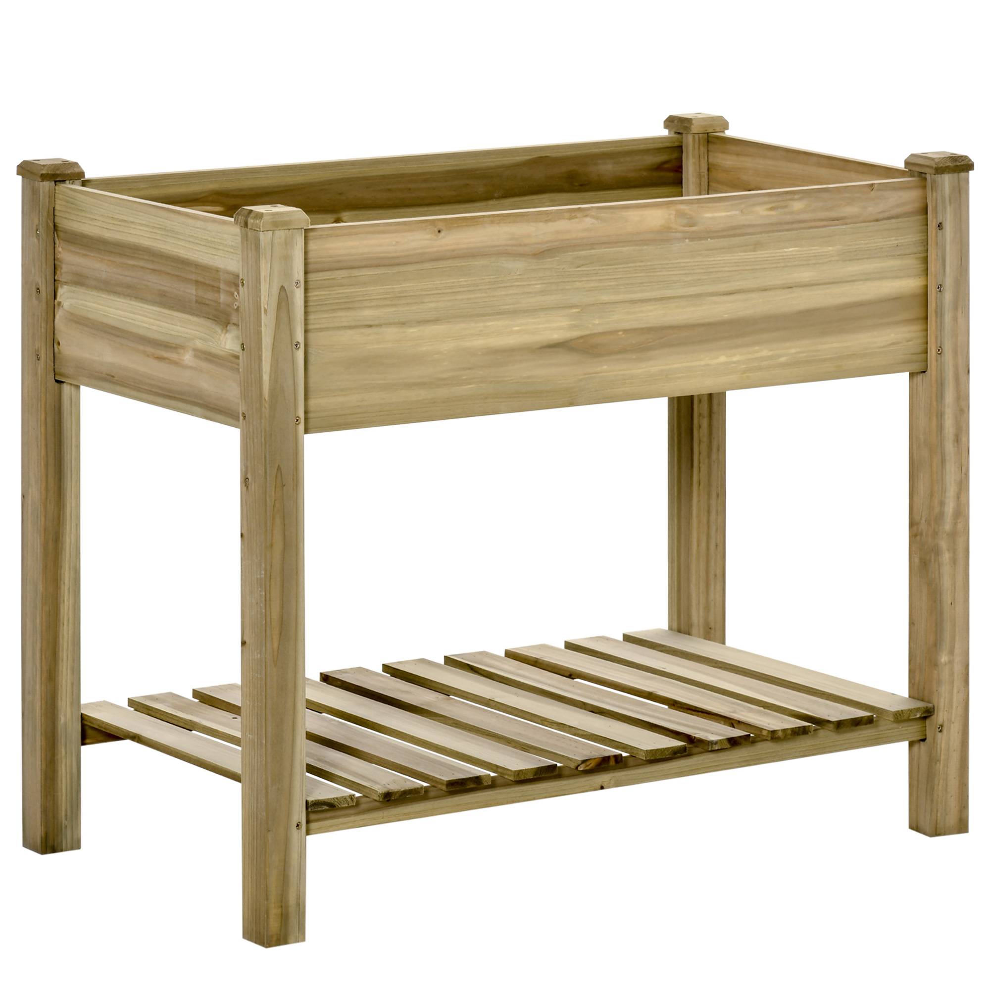 Table de culture potager surélevée bois sapin autoclave balcon 91cm vert - ComfortXL Outdoor Living - Image 2