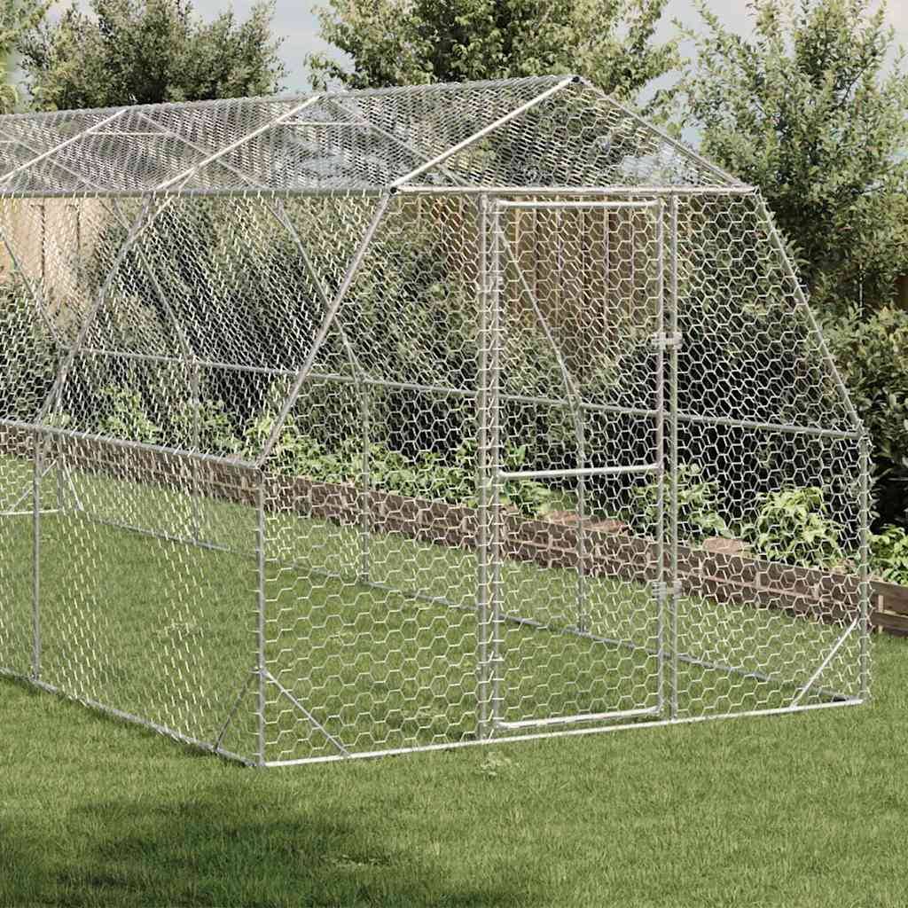Poulailler acier argent 2,5 x 8 x 2,25 m - Prolenta premium p3307.1 - Image 1